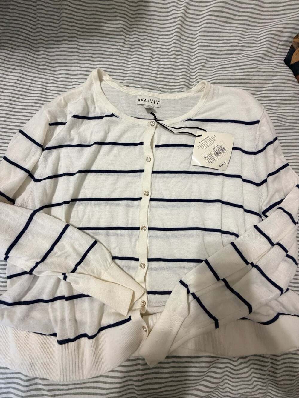 Ava & Viv Striped Cardigan Size 2X/2X-22